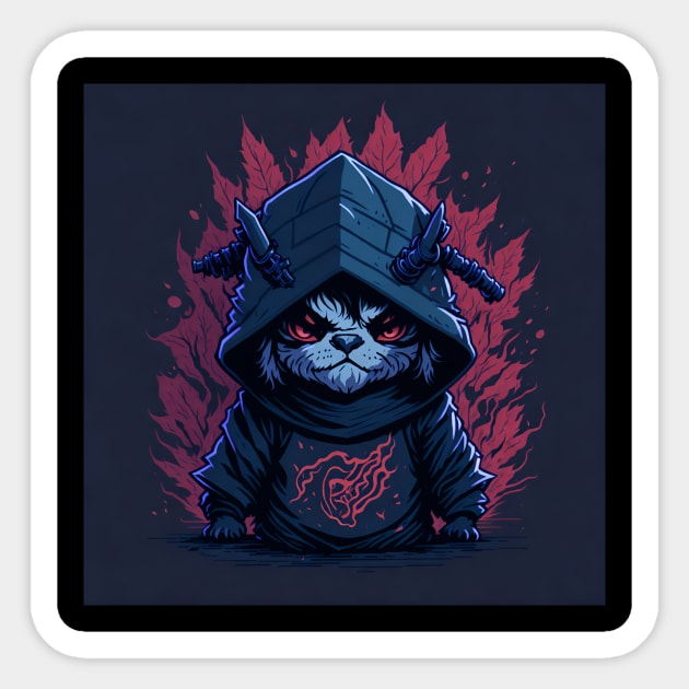 Fantasy Maltese Ninja in Action Sticker by jachu23_pl